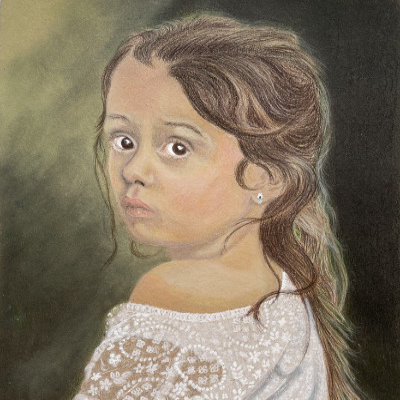 Girl-Polychromos,6901 & Pablo Colour Pencil Lightfast Colour Pencil drawing of girl