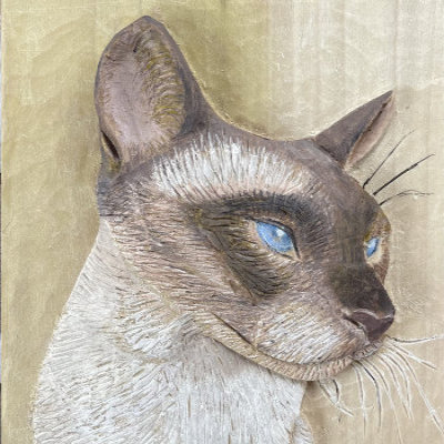 Romeo 3D carving in tulip wood then painted with water colour pencil and acrylics